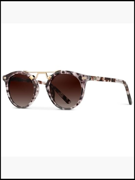Polarized Round Retro Double-Bridge Vintage Sunglasses with Stainless Steel main image 4